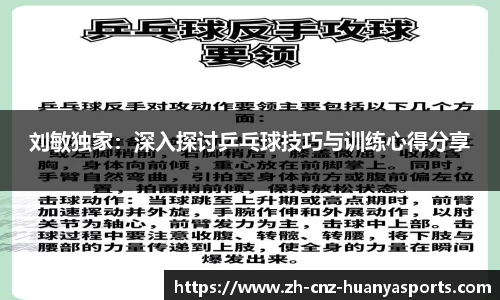 刘敏独家：深入探讨乒乓球技巧与训练心得分享